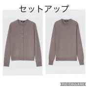 Uniqlo Extra Fine Merino Wool Crew Neck Cardigan Long Sleeve Knit