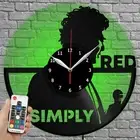 LED Clock Simply Red Vinyl Record Wall Clock Led Light Wall Clock 4866