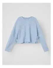 [Name It] Linnea Cropped Tie Knit Top in Blue