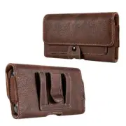 For LG Q NOTE+ Horizontal Leather Wallet Belt Clip Holster Case Cover-Brown