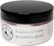 Little Brown Goose Raspberry & Vanilla Whipped Soap, 250g. Moisturising handmade soaps, natural, vegan friendly & safe for your skincare- a luxury soap moisturiser for your body, shaving cream for legs or washing hands