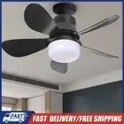 30W Ceiling Fan Light 3 Speeds LED Bulb Ceiling Fan (Black Large Remote)