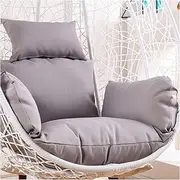 Cushion for Egg Chair Swing, Outdoor Hanging Chair Cushion Fluffy, Waterproof Hanging Egg Chair Cushion Replacement Cover, Hammock Chair Cushion with Headrest and Armrests,Light Grey