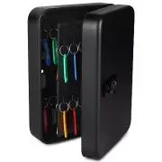 Key Cabinet Lock Box - Black 48 Key Storage Box Wall Mount with Combination Lock