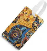[TKJMCSW] Colorful Abstract Cat Luggage Tags for Suitcases Travel Tags for Luggage Travel Bag Tags Luggage Identifiers Tags Baggage Name Tag Backpack Labels Carry Ons Tags for Men Women