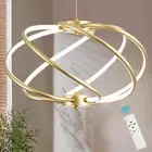 Gold Modern Chandelier LED Pendant Light Dimmable Contemporary Chandelier for...