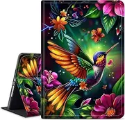 Case for Samsung Galaxy Tab S10 Ultra (2024 Release) 14.6 inch Cover,Slim PU Leather Smart Cases with S Pen Holder + Auto Wake/Sleep for Galaxy Tab S9 Ultra/S8 Ultra-Rainbow Hummingbird