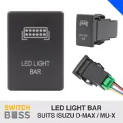 LED LIGHT BAR - BLUE LED Push Switch Suit ISUZU D-MAX MU-X 3rd GEN Dash 12v (for: Isuzu)