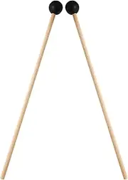 Biaungdo 2 Pack 15 Inch Glockenspiel Mallets, Rubber Xylophone Mallets Bell Stick Percussion with Wood Handle Drumstick Percussion Instrument Parts for Bell, Tongue Drum Mallet