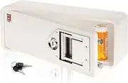 Medicine Safe-Lock Box to Secure Prescription Medication-fits Inside Medicine Cabinets/Vanity Drawer, White
