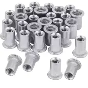 20Pcs 1/4-20UNC Rivet Nuts, Aluminum Flange Nut, Flat Head Threaded Insert