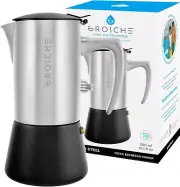 Milano Steel | 6 Espresso Cup | Stovetop Espresso Maker: Stainless Steel Moka Po