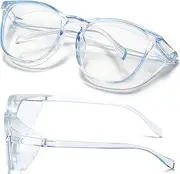 SeeBand Anti Fog Safety Glasses Nurse Goggles Oversize Square Frame Clear Anti Blue Light Glasses for Women Men