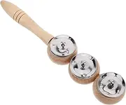 EXQUIMEUBLE Educational Boys and Girls Music Toys Bell Board Eraser Wooden Handle Hand Jingle Bells Stick Rattles Hand Percussion Shaker for Toddlers Sensory Development Toys