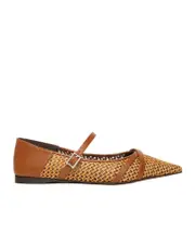 Max Mara Buckle Detailed Pointed Toe Flat Shoes 36,37.5,37,38.5,38,39,40,41 ferruginous