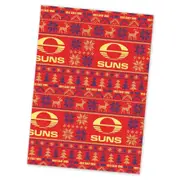 AFL Christmas Wrapping Paper - Gold Coast Suns - XMAS - 49cm X 69cm