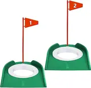 Sotiff Golf Putting Practice Cup Hole Training Aids Golf Accessories Golf Training Putters with Plastic Flag for Kid Adult Green Office Garage Yard Indoor Outdoor Practice