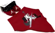 Nike Baby Red Black Cotton Cuffed Jumpman Jordan Bandana Bib Booties Set 0-6 MO