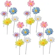 20 PCS Metal Flowers for Outside Colorful Daisy Garden Plug-in Stakes Decorative Yard Art Realistic Garden Decor for Patio Lawn Backyard 11.8 * 2.2inch