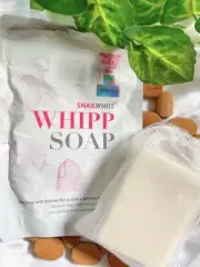 Snail White Whipp Soap Bar soap with delicate net for softening whip foam 100g.