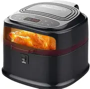 Large Air Fryer, with Stainless Steel Basket, Air Fryers Oven with LED Screen, 8 Presets Dishwasher Safe for Roasting/Baking/Grilling Come with Racks & Skewers