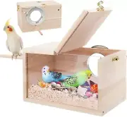 Rypet Parakeet Nesting Box Transparent Design, Bird Nest Breeding Box with Perch