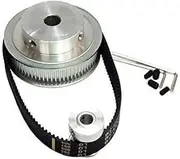 Matching Type 3M Timing Belt Kit Pulley 3:1 60&20 Teeth Shaft Center Distance 80mm Closed-Loop Timing+Length 285mm Width 15mm Belt Transparent