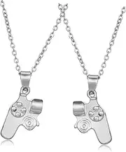 [SAFIGLE] Couple Necklace Necklaces Matching Necklace for Couples Friendship Necklace Connecting Necklaces Game Conter Necklace Men Necklace Golden Alloy