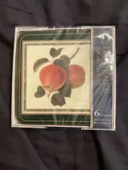 PIMPERNEL Vintage New Hooker Fruits 6 Coasters Asst Design New In Original Box