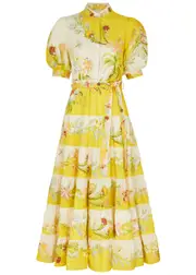 Alemais Ira Floral-print Linen Maxi Dress - Yellow - 6 6