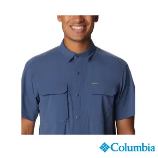 Columbia 哥倫比亞 男款-男超防潑短袖襯衫-深藍 UAE55530NY / S23