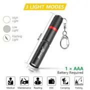 Mini LED Key Light Key Ring Torches 3 Mode Flashlight Super Bright Light Lamp