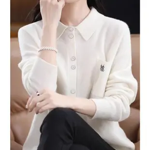雅麗安娜 針織衫 上衣 毛衣 口袋刺繡開衫襯衣寬鬆打底毛衣針織羊毛外套1F022-1663.