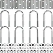 2 3/8 Inch Trailer Axle U Bolt Kit for 3500lbs 2-3/8" Round Axle 1-3/4" Leaf Springs 2 Sets