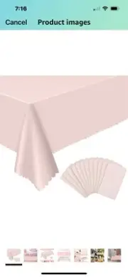 Plastic Pink Tablecloth 54 X 108inch Disposable Pink Scalloped Edge Tablecloth