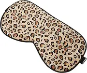 minkissy 1Pc Adjustable Leopard Design Silk Sleeping Eye Mask Comfortable Light Blocking Eye Patch for Travel Friendly Sleep Aid for Relaxation