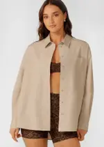 [Lorna Jane] Foundation Long Sleeve Shirt in Brown, Cotton, Size - XS XS Latte