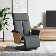 Massage Recliner Chair Comfy Rocker for Reading, Gaming, Living Room, Bedroom, Lazy Lounge Dark Grey Fabric