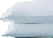 Brielle Home Tencel Lyocell Sateen Pillowcase Set – 300 Thread Count Easy Care Luxury Feel Pillow Case Set, Light Blue, King