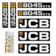 Decal Sticker Set JCB 8045 ZTS Digger Excavator Decal Set