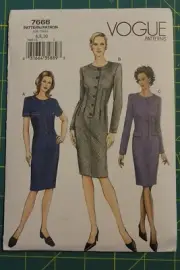 Vogue Pattern #7666 Size 6-8-10 Misses' / Misses' Petite Dress