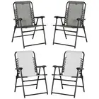 Outsunny 2Pcs Folding Patio Chair Portable Loungers for Camping Lawn