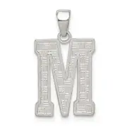 Sterling Silver Rhodium-Plated Letter M Initial Pendant