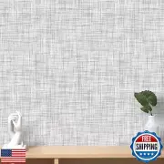 Qianglive Gray Grasscloth Wallpaper Peel and Stick Wallpaper Texture Contact