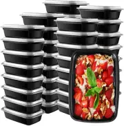 50 Pack 32 oz Meal Prep Container Lunch Bento Fruit Box with Lids,Portable Lu...