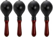 Set of 4 Wood Concert Maracas Rumba Shakers Rattle Hand Percussion