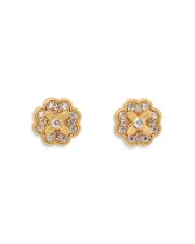 kate spade new york Cubic Zirconia Flower Stud Earrings in Gold Tone