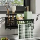 Wall Mount Sink Drain Rack Iron Storage Rack New Cleaner Tool Storage Kitchen