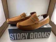 New Stacy Adams Corby Sz 9.5M Saddle Slip On Walking Shoes Tan 25513-240 NIB