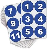 Blue Vinyl Consecutive Number Stickers - 1 to 50, 4 inch Self-Adhesive - Premium Decal for Indoor & Outdoor, Ideal for Inventory, Storage, Organizing, Great on Boxes, Bins, Toolbox, Lockers & More